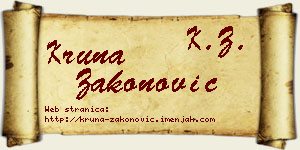 Kruna Zakonović vizit kartica